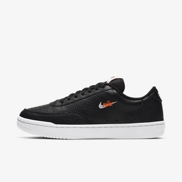 Black / Orange / White Women\'s Nike Court Vintage Premium Sneakers | NK398TZL