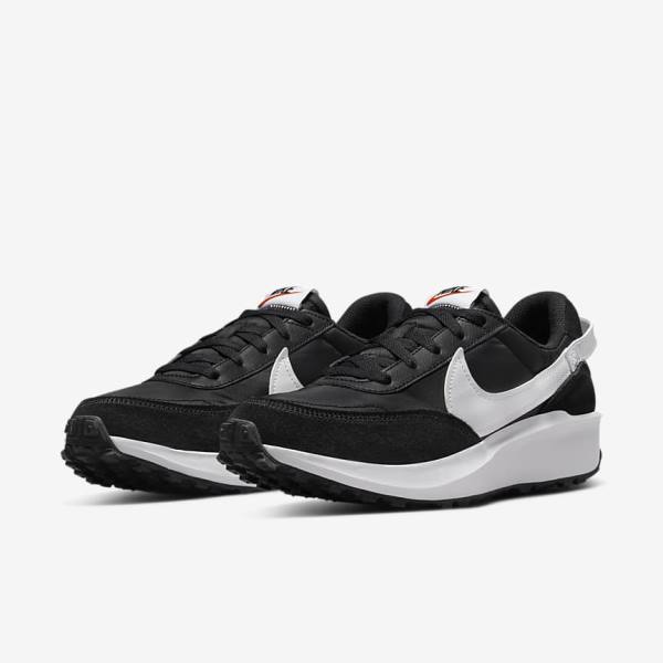 Black / Orange / White Women's Nike Waffle Debut Sneakers | NK038KUE