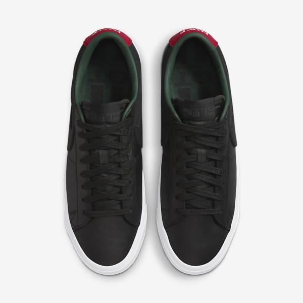 Black / Red / Black Men's Nike SB Zoom Blazer Low Pro GT Premium Sneakers | NK043IZF