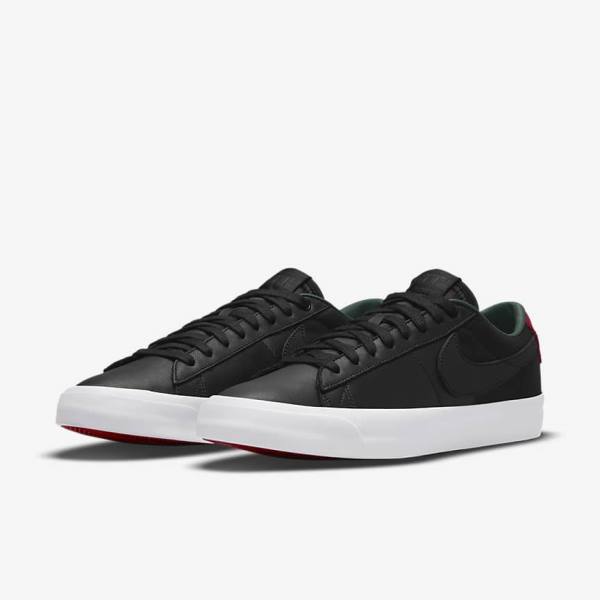 Black / Red / Black Women's Nike SB Zoom Blazer Low Pro GT Premium Sneakers | NK653BLY