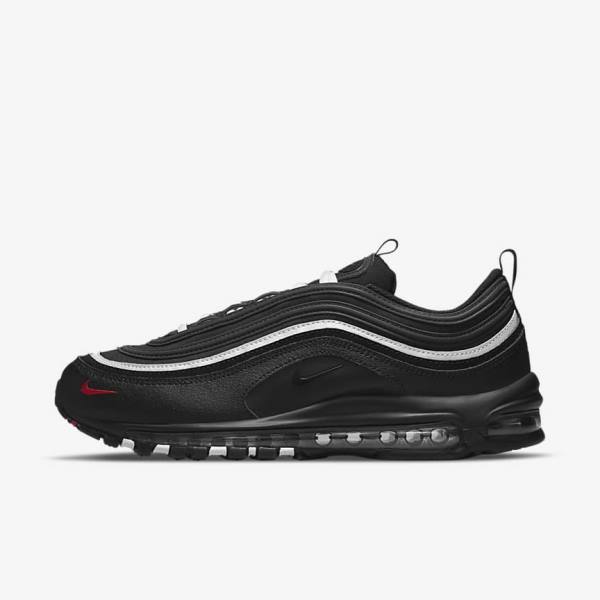 Black / Red / White Men\'s Nike Air Max 97 Sneakers | NK681OZG