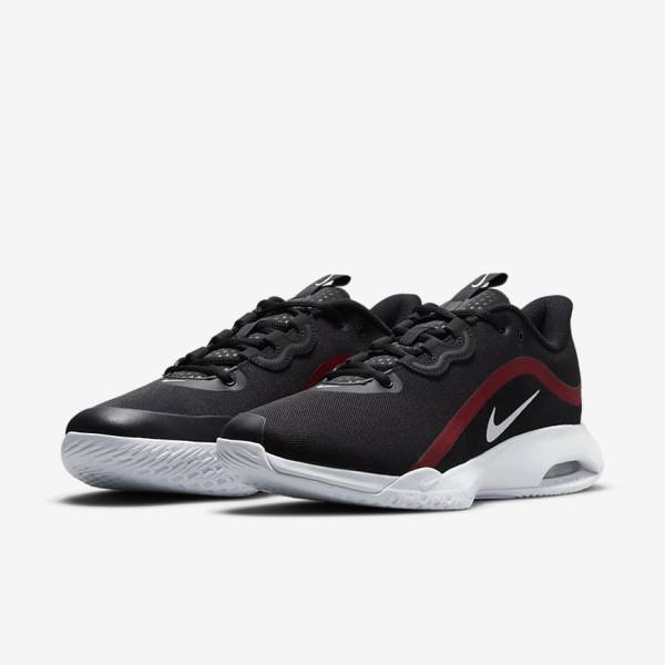 Black / Red / White Men's Nike NikeCourt Air Max Volley Hard Court Tennis Shoes | NK689JBS