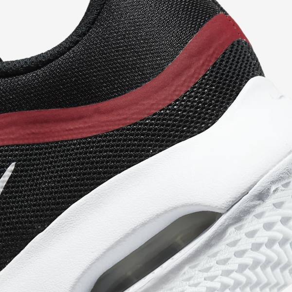 Black / Red / White Men's Nike NikeCourt Air Max Volley Hard Court Tennis Shoes | NK689JBS