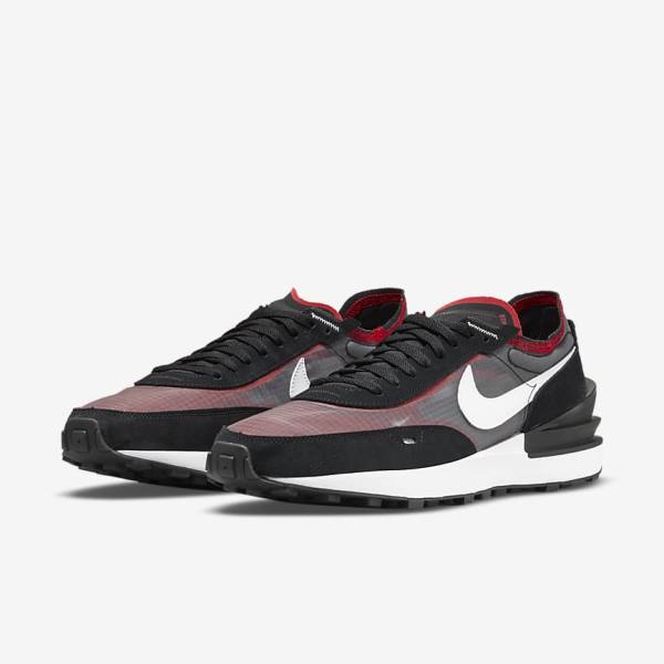 Black / Red / White Men's Nike Waffle One SE Sneakers | NK086YHV