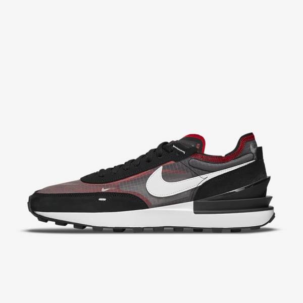 Black / Red / White Men\'s Nike Waffle One SE Sneakers | NK086YHV