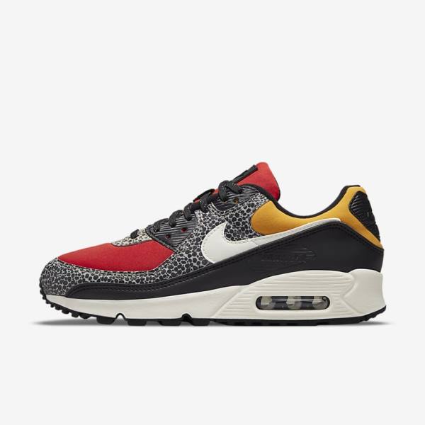 Black / Red Women\'s Nike Air Max 90 SE Sneakers | NK791CMN