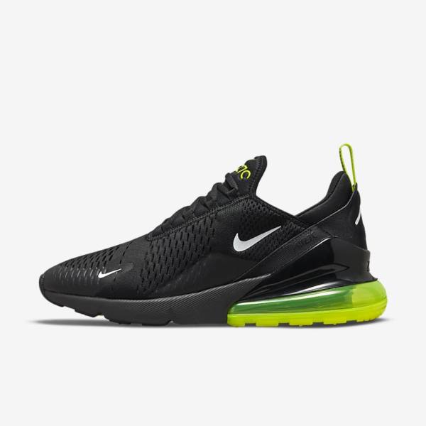 Black / Silver / White Men\'s Nike Air Max 270 Sneakers | NK785KWE