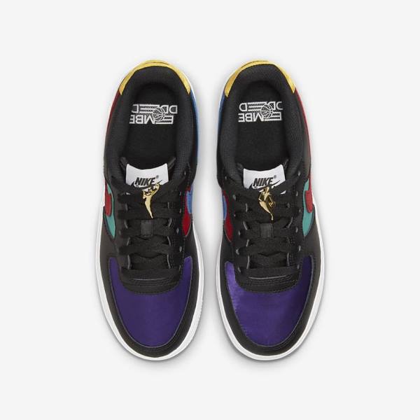 Black / Turquoise / Purple / Red Kids' Nike Air Force 1 LV8 EMB Older Sneakers | NK830TSH