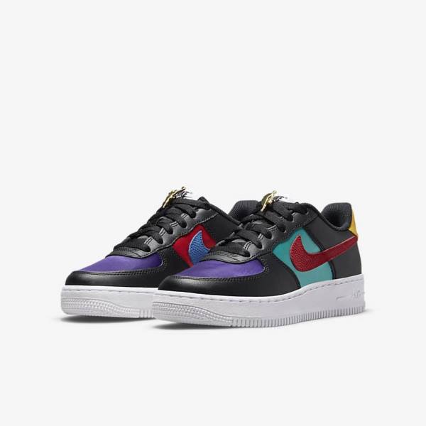 Black / Turquoise / Purple / Red Kids' Nike Air Force 1 LV8 EMB Older Sneakers | NK830TSH