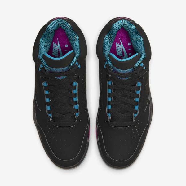 Black / Turquoise / Red Purple / Black Men's Nike Air Flight Lite Mid Sneakers | NK293NXR