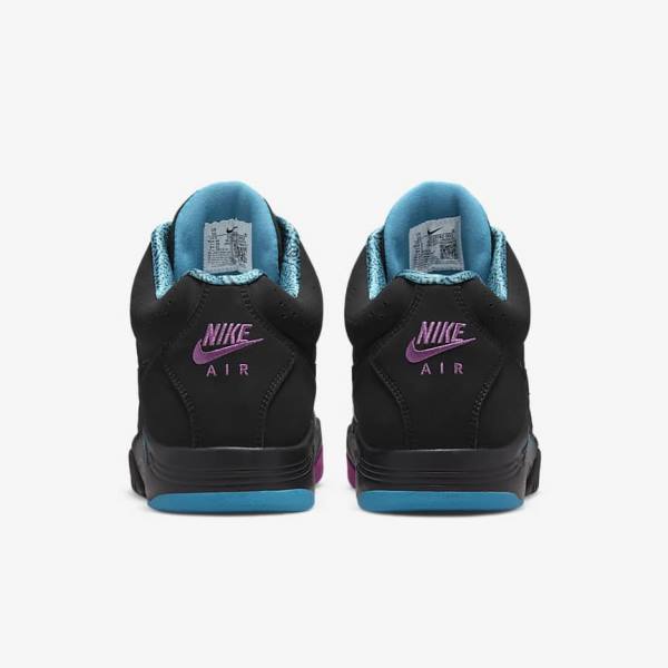 Black / Turquoise / Red Purple / Black Men's Nike Air Flight Lite Mid Sneakers | NK293NXR