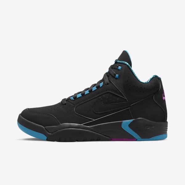 Black / Turquoise / Red Purple / Black Men\'s Nike Air Flight Lite Mid Sneakers | NK293NXR