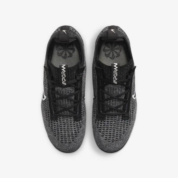 Black / White / Dark Grey / Black Kids' Nike Air VaporMax 2021 FK Older Sneakers | NK865SWG