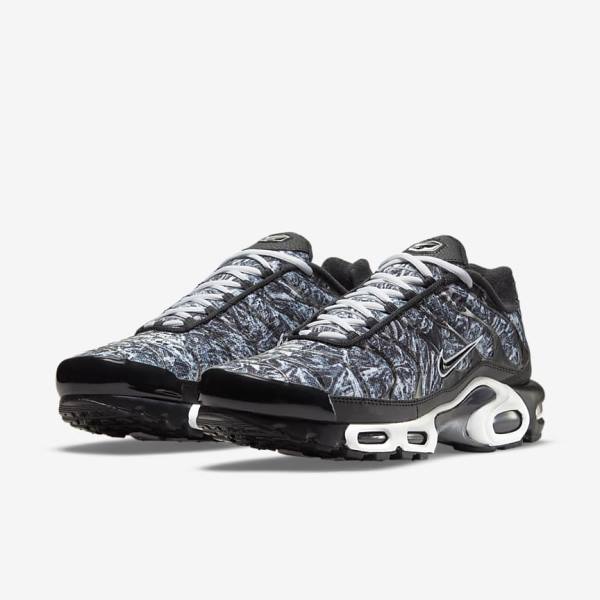 Black / White / Dark Grey / Black Men's Nike Air Max Plus Sneakers | NK052FCW