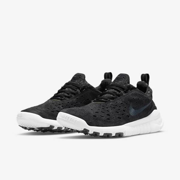 Black / White / Dark Grey Men's Nike Free Run Trail Sneakers | NK640DRX