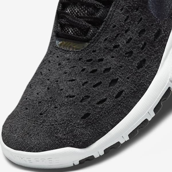 Black / White / Dark Grey Men's Nike Free Run Trail Sneakers | NK640DRX