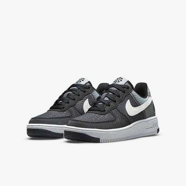 Black / White Kids' Nike Air Force 1 Crater Older Sneakers | NK420ONR