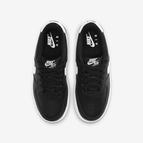 Black / White Kids' Nike Air Force 1 Older Sneakers | NK270MBD