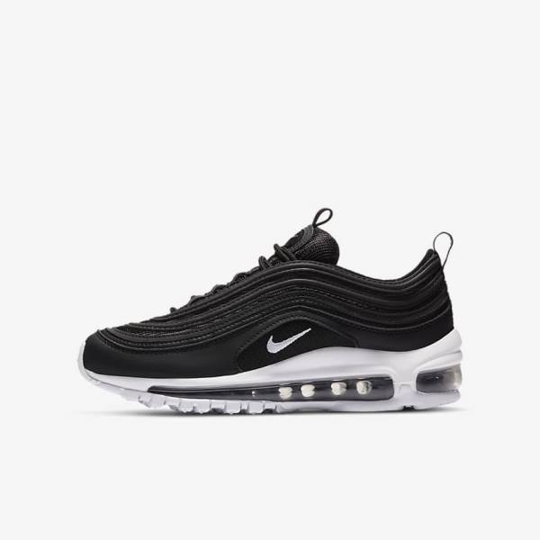 Black / White Kids\' Nike Air Max 97 Older Sneakers | NK405RLN