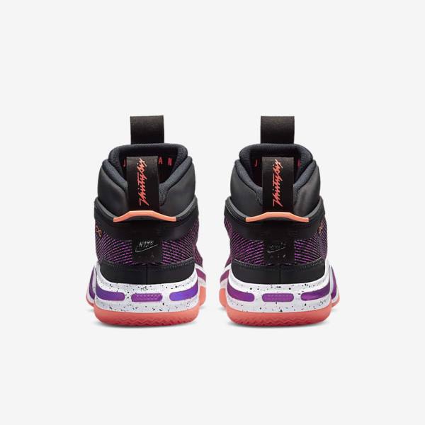 Black / White / Light Mango / Purple Men's Nike Air Jordan XXXVI First Light Jordan Shoes | NK387TGO