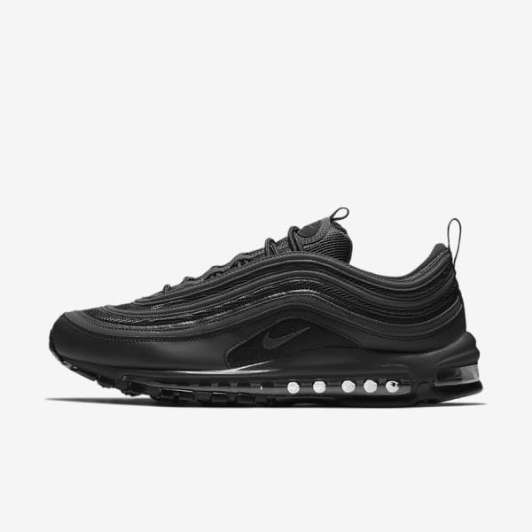 Black / White Men\'s Nike Air Max 97 Sneakers | NK725KFR