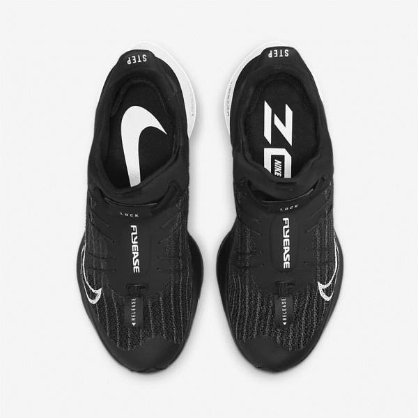 Black / White Men's Nike Air Zoom Tempo NEXT% FlyEase Easy On-Off Road Running Shoes | NK586XIZ