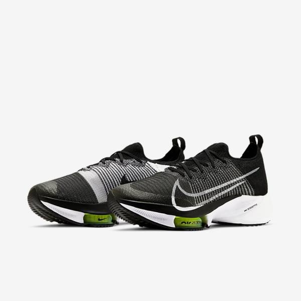 Black / White Men's Nike Air Zoom Tempo NEXT% Road Running Shoes | NK893SDA