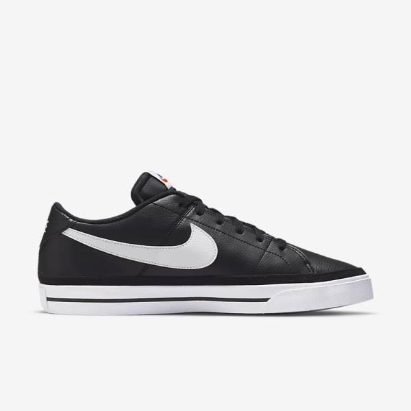 Black / White Men's Nike Court Legacy Sneakers | NK268FLU