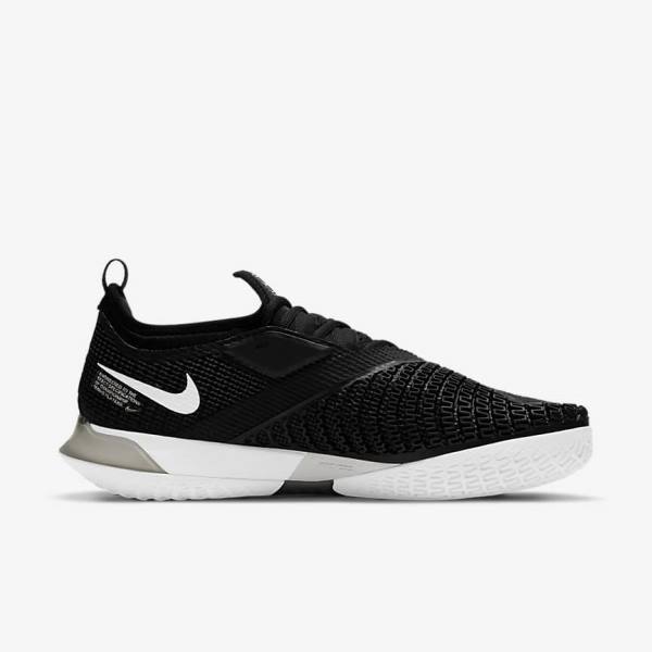 Black / White Men's Nike NikeCourt React Vapor NXT Hard-Court Tennis Shoes | NK643LSH