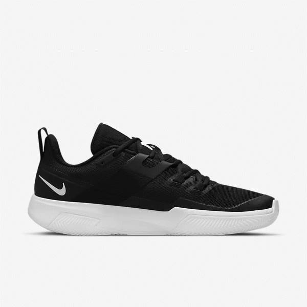 Black / White Men's Nike NikeCourt Vapor Lite Clay Court Tennis Shoes | NK940UGW