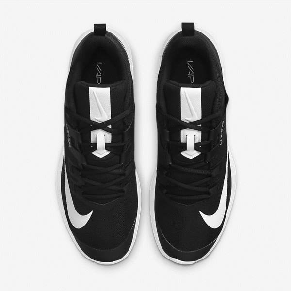 Black / White Men's Nike NikeCourt Vapor Lite Clay Court Tennis Shoes | NK940UGW