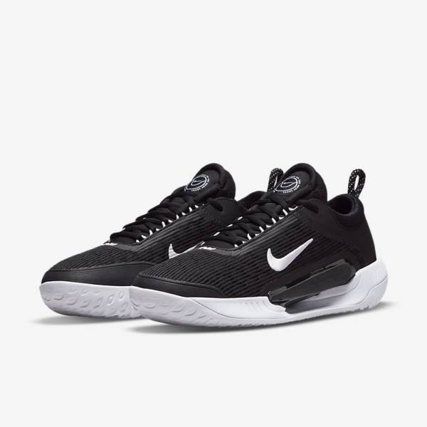 Black / White Men's Nike NikeCourt Zoom NXT Hard Court Tennis Shoes | NK432WJR