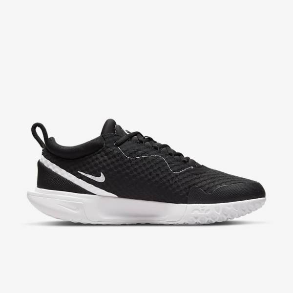 Black / White Men's Nike NikeCourt Zoom Pro Hard Court Tennis Shoes | NK473OUV