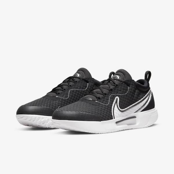 Black / White Men's Nike NikeCourt Zoom Pro Hard Court Tennis Shoes | NK473OUV