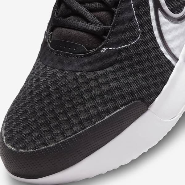 Black / White Men's Nike NikeCourt Zoom Pro Hard Court Tennis Shoes | NK473OUV