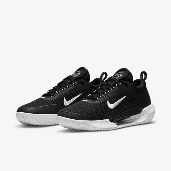 Black / White Men's Nike NikeCourt Zoom NXT Clay Court Tennis Shoes | NK741FSC