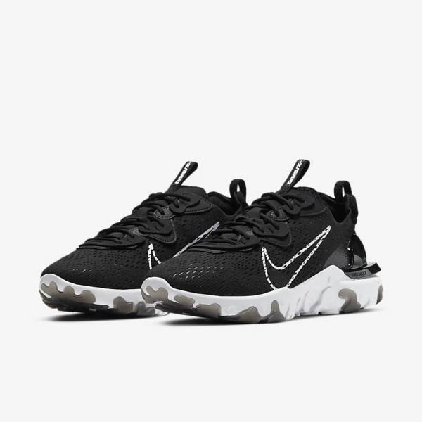 Black / White Men's Nike React Vision Sneakers | NK136OSE