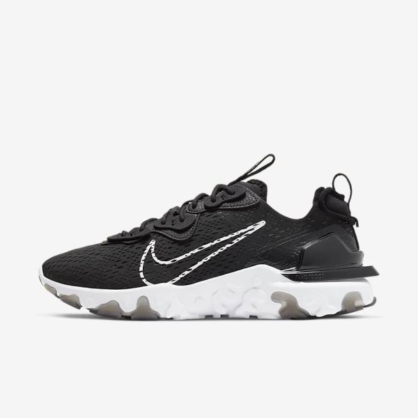 Black / White Men\'s Nike React Vision Sneakers | NK136OSE