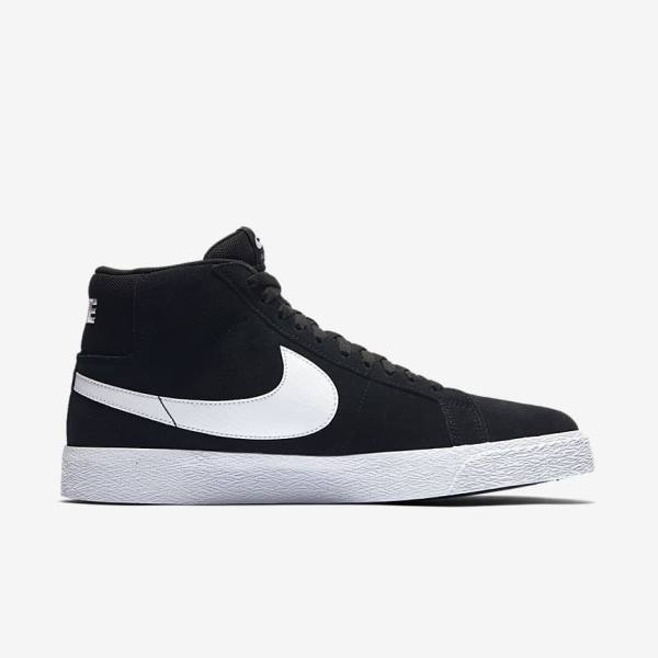 Black / White Men's Nike SB Zoom Blazer Mid Sneakers | NK325ZDC