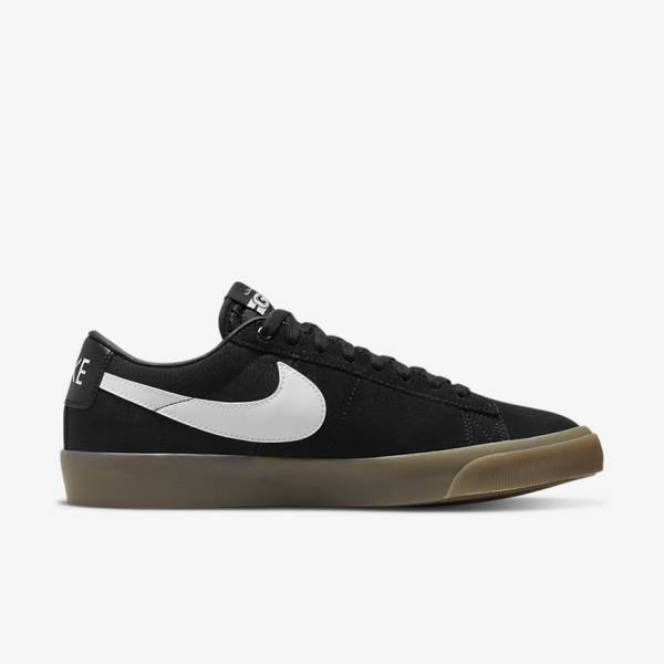 Black / White Men's Nike SB Zoom Blazer Low Pro GT Skate Shoes | NK659SRG