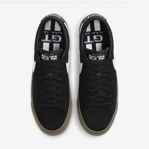 Black / White Men's Nike SB Zoom Blazer Low Pro GT Skate Shoes | NK659SRG