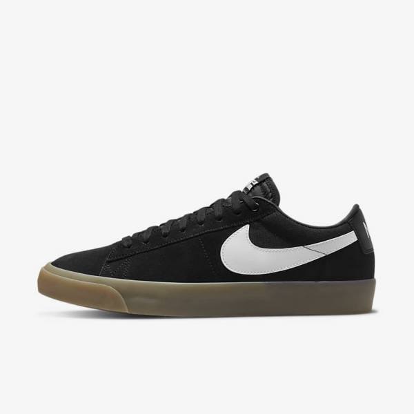 Black / White Men\'s Nike SB Zoom Blazer Low Pro GT Skate Shoes | NK659SRG