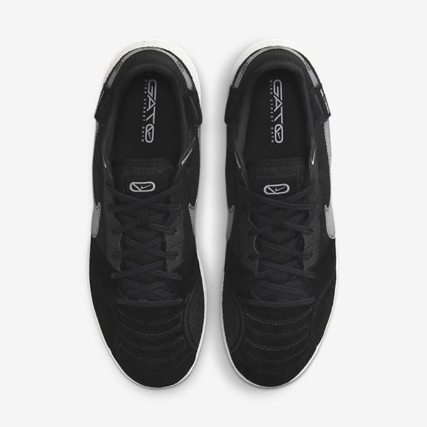 Black / White Men's Nike Streetgato Football Shoes | NK314DIX