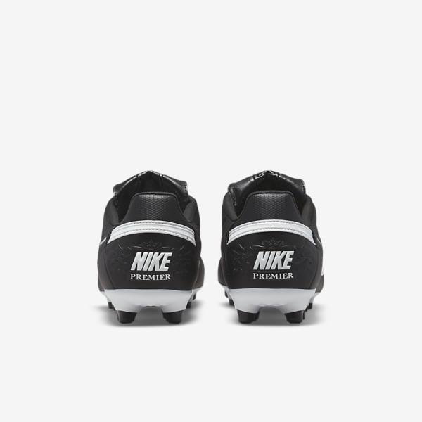 Black / White Men's Nike The Premier 3 FG Firm-Grounds Football Shoes | NK452NUL