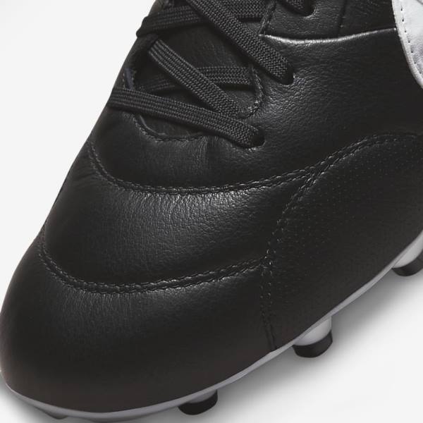 Black / White Men's Nike The Premier 3 FG Firm-Grounds Football Shoes | NK452NUL