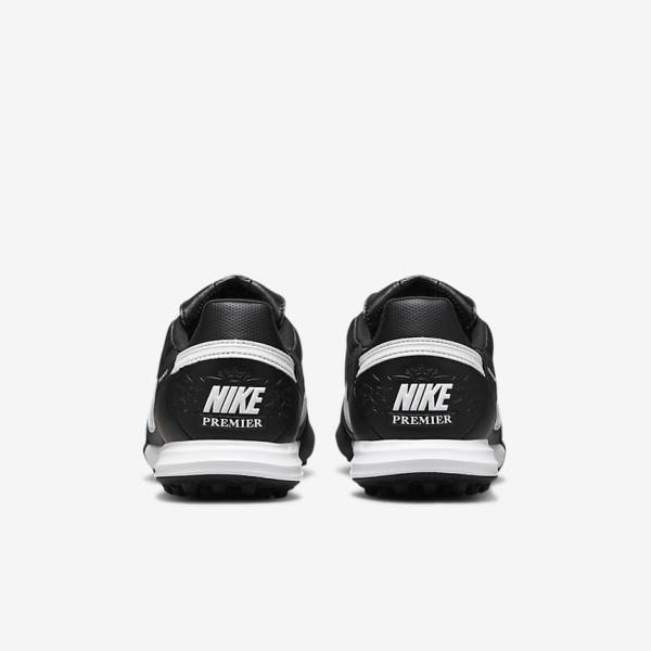 Black / White Men's Nike The Premier 3 TF Artificial-Turf Football Shoes | NK249ZTJ