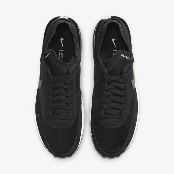 Black / White / Orange / Black Men's Nike Waffle One Sneakers | NK714OVT