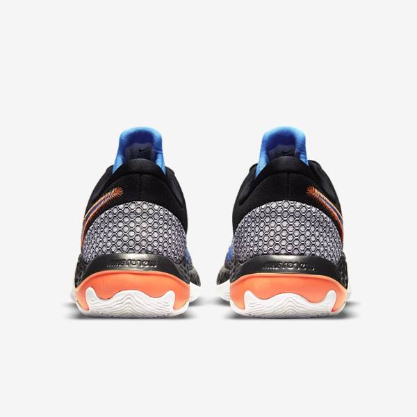 Black / White / Orange / Light Blue Men's Nike Renew Elevate 2 Basketball Shoes | NK970JKW