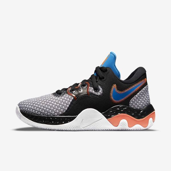 Black / White / Orange / Light Blue Men\'s Nike Renew Elevate 2 Basketball Shoes | NK970JKW