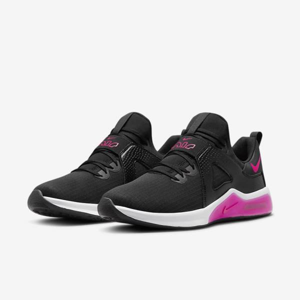 Black / White / Pink Women's Nike Air Max Bella TR 5 Training Shoes | NK430SMD